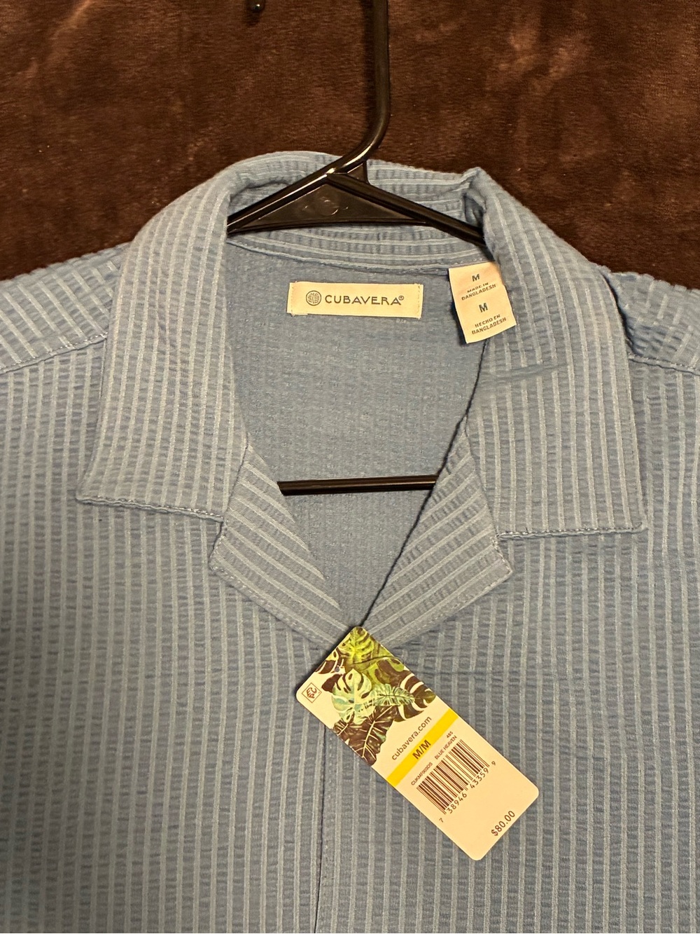 Cubavera Light Blue Short-Sleeve Summer Shirt - Picture 2 of 4